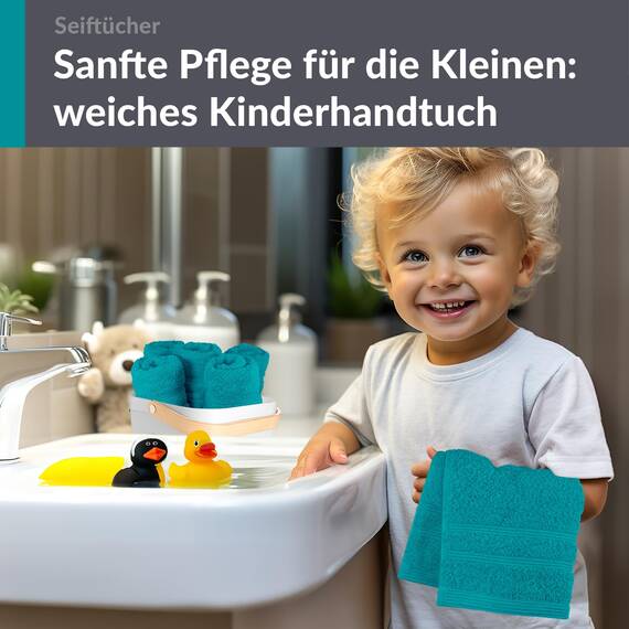 Lashuma 6er Set Gesichtstücher Grün - Nautic, London kleine Gäste WC Handtücher 30x30 cm