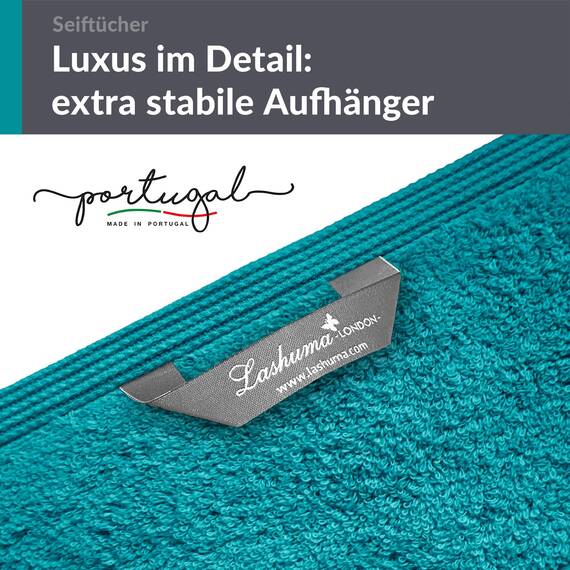 Lashuma 6er Set Gesichtstücher Grün - Nautic, London kleine Gäste WC Handtücher 30x30 cm