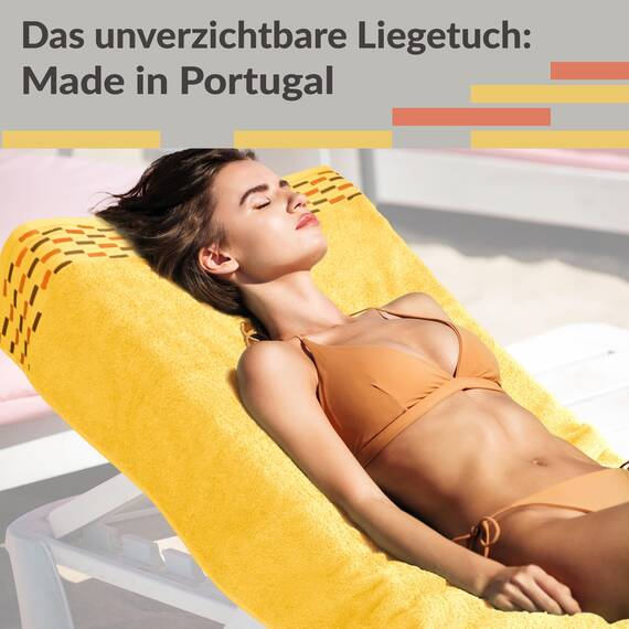 Lashuma Saunatuch groß 100x200 cm, Lugano großes weiches Frottee XXL Badehandtuch Gelb – Aprikose