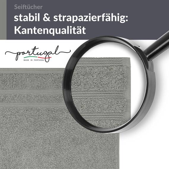 Lashuma 6er Set Waschlappen Grau - Stein, London Frottee kleine Baumwoll Handtücher 30x30 cm
