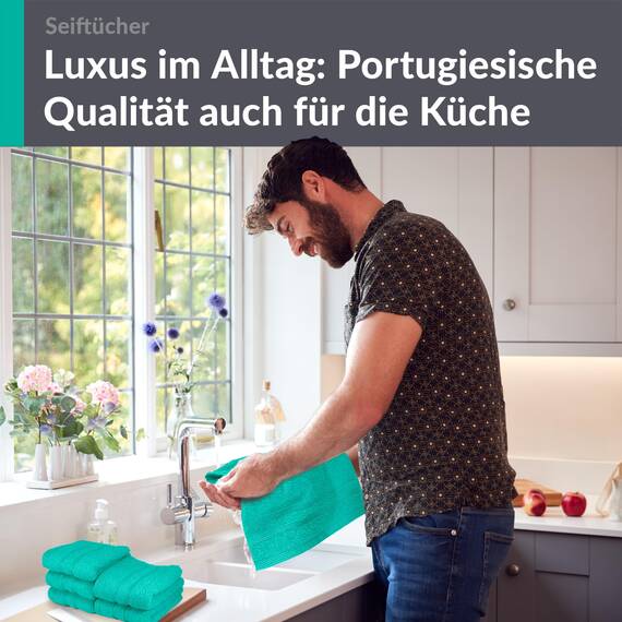Lashuma Kinder Waschlappen 30x30 cm, London 6er Set Seiftücher Meeres Türkis für Jungen und Mädchen
