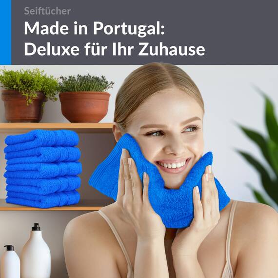 Lashuma Baby Waschlappen 30x30 cm, London 6er Set Mini Handtücher Karibik Blau, Flauschige Baumwolle