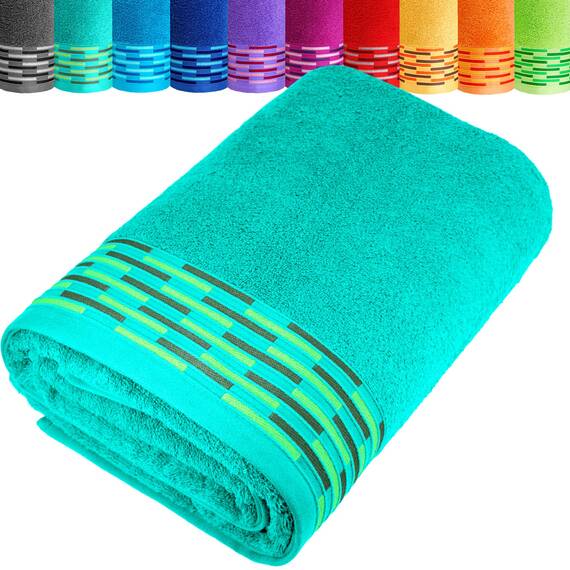 Lashuma Saunahandtuch 80x200 cm Dame Türkis – Meer, Lugano Handtuch groß, weich und flauschig