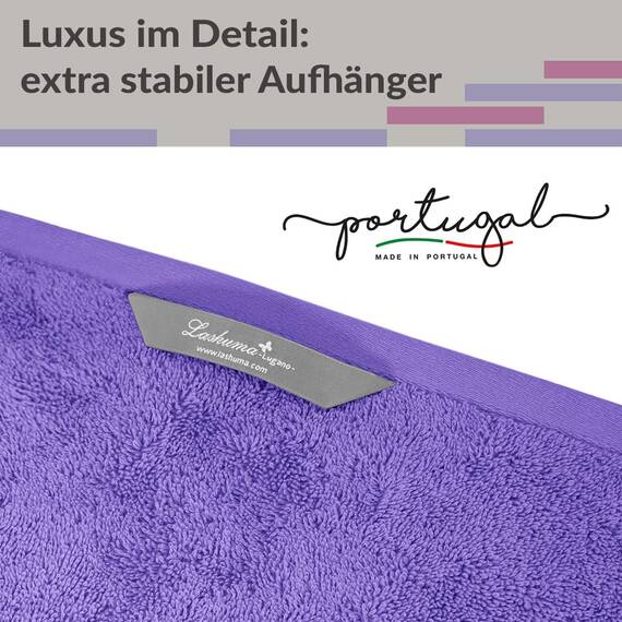 Lashuma 2er Set Duschhandtücher Lila, Lugano Flauschige Handtücher 70x140 cm