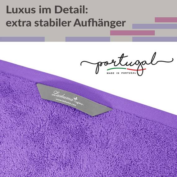 Lashuma Baumwolle Gästehandtuch Set 30x50 cm, Lugano 4er Frottee Handtuchset Lila - Lavendel