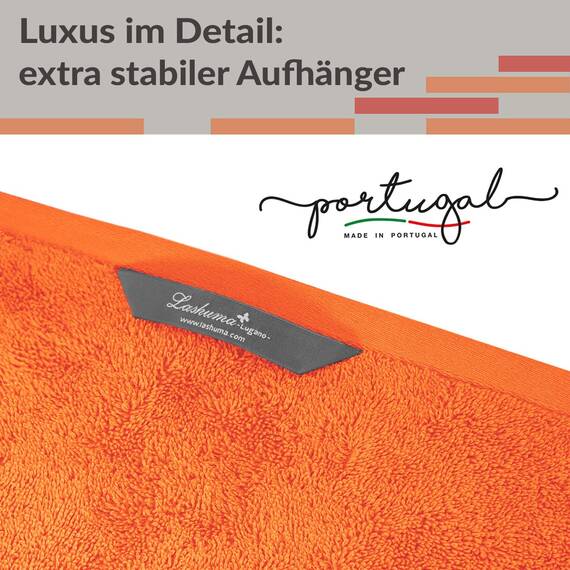 Lashuma Frottee Duschtücher 70x140 cm, Lugano 2er Handtücher Set Orange