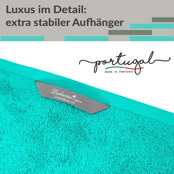 Lashuma 2er Set Duschtücher Türkis – Meer, Lugano weiche Wellness Badetücher 70x140 cm
