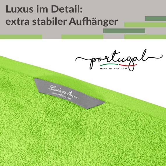 Lashuma Frottee Duschtücher 70x140 aus 100% Baumwolle, Lugano 2er Pack Badehandtuch Apfelgrün