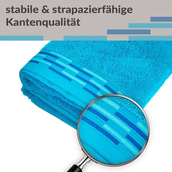 Lashuma Handtücher Set Blau - Aquamarin, Lugano Handtuch flauschig 100% Baumwolle