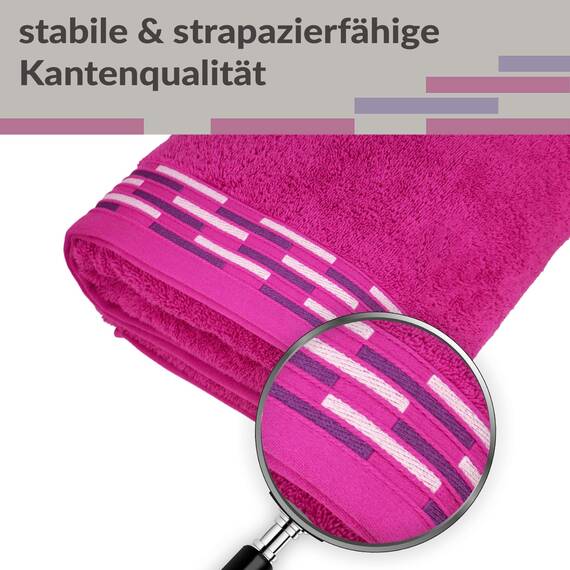 Lashuma 50x100 cm Handtücher Luxus Qualität, Lugano Frotteehandtücher 2er Set Purpur
