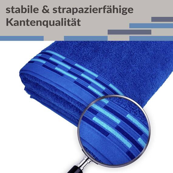 Lashuma Handtuch Set 50x100 cm Blau - Königsblau, Flauschige Lugano Handtücher für Badezimmer
