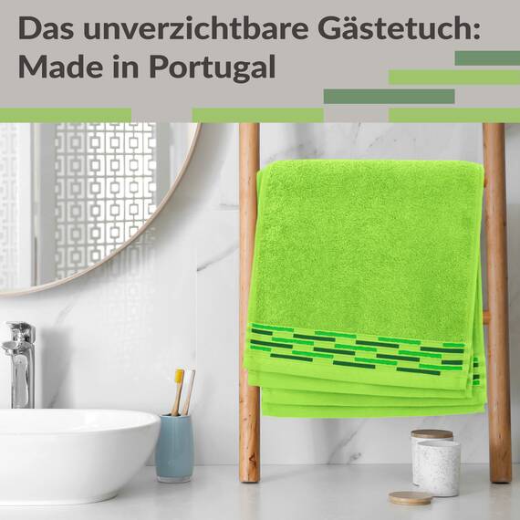 Lashuma Gästehandtücher Grün 30x50 cm, Lugano WC Handtuchset Gäste 4 Stück