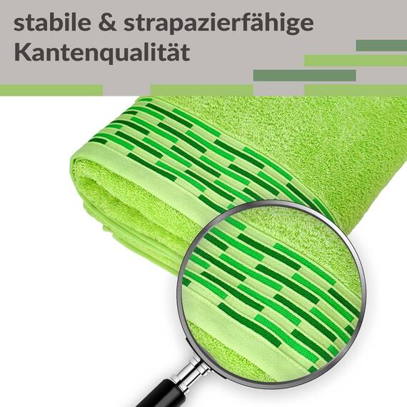 Lashuma Frottee Duschtücher 70x140 aus 100% Baumwolle, Lugano 2er Pack Badehandtuch Apfelgrün