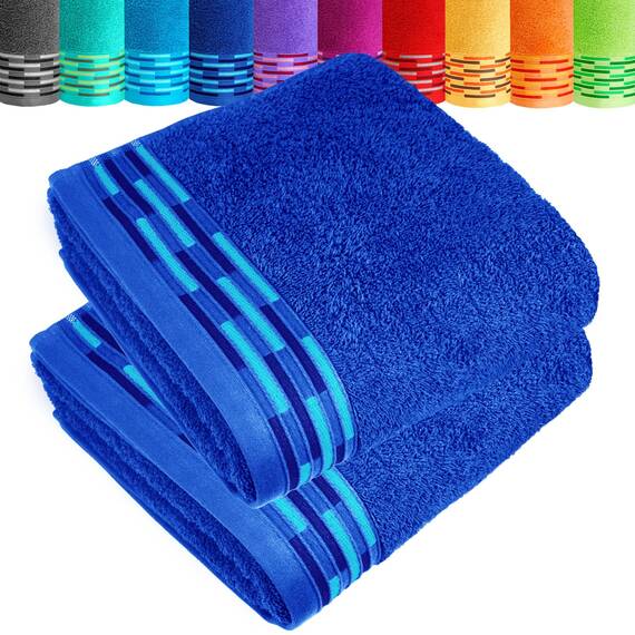 Lashuma Handtuch Set 50x100 cm Blau - Königsblau, Flauschige Lugano Handtücher für Badezimmer