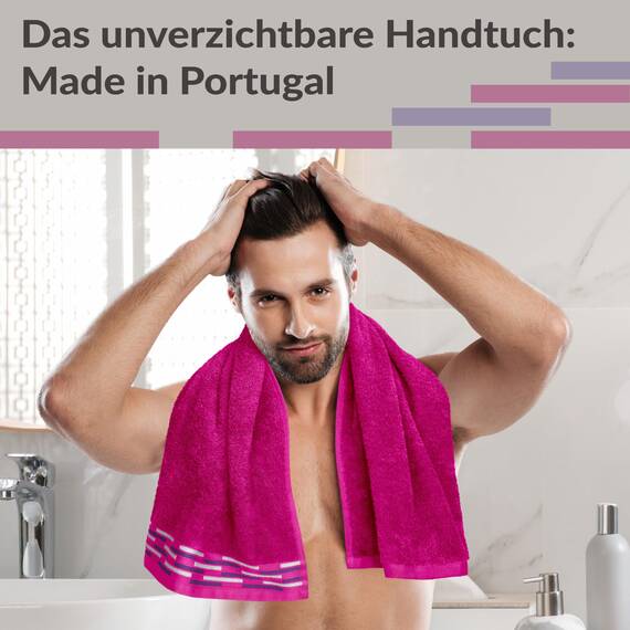 Lashuma 50x100 cm Handtücher Luxus Qualität, Lugano Frotteehandtücher 2er Set Purpur