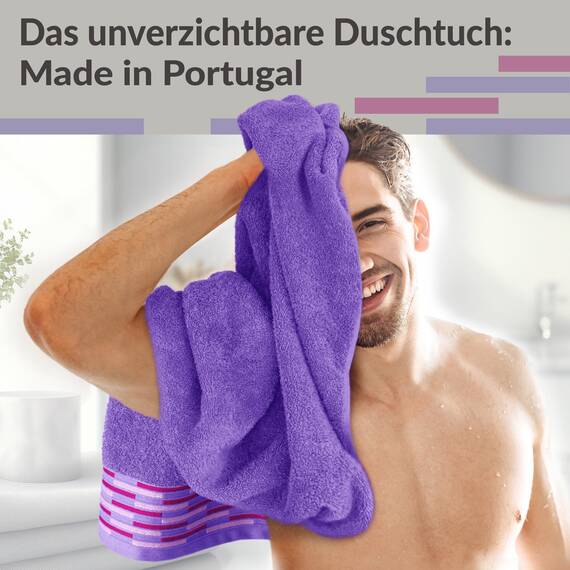 Lashuma 2er Set Duschhandtücher Lila, Lugano Flauschige Handtücher 70x140 cm