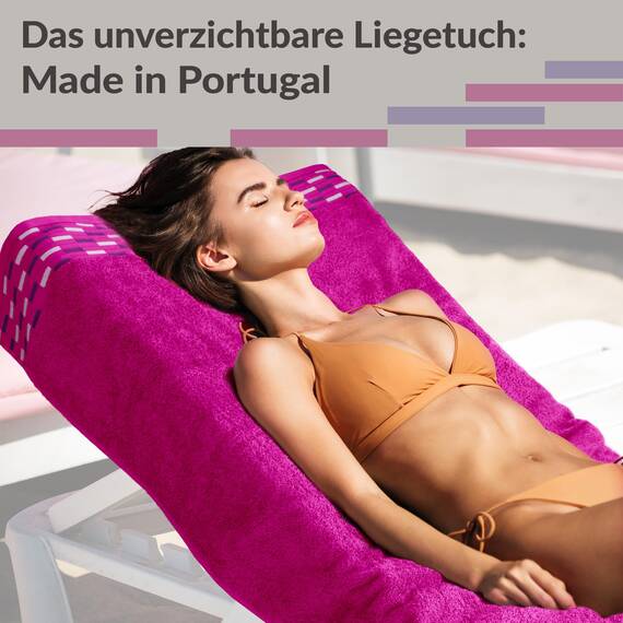 Lashuma Saunahandtuch Damen 80x200 cm, Lugano großes Frottee Strandtuch XXL Farbe: Purpur