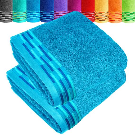 Lashuma Handtücher Set Blau - Aquamarin, Lugano Handtuch flauschig 100% Baumwolle