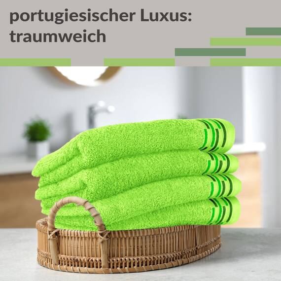 Lashuma Gästehandtücher Grün 30x50 cm, Lugano WC Handtuchset Gäste 4 Stück