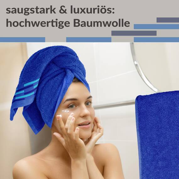 Lashuma Handtuch Set 50x100 cm Blau - Königsblau, Flauschige Lugano Handtücher für Badezimmer