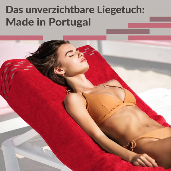 Lashuma Saunatuch Dame 100x200 cm Rot, Lugano XXL Frottee Badetuch Groß