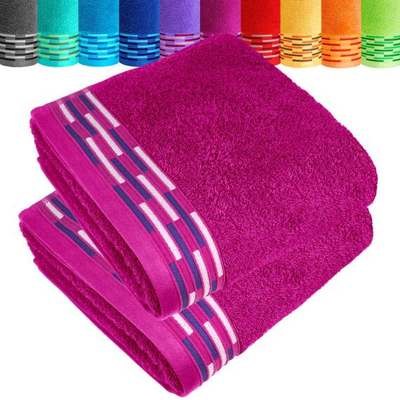 Lashuma 50x100 cm Handtücher Luxus Qualität, Lugano Frotteehandtücher 2er Set Purpur
