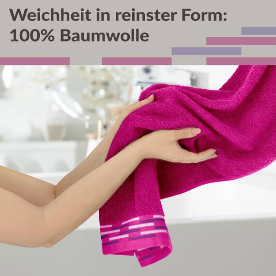 Lashuma 50x100 cm Handtücher Luxus Qualität, Lugano Frotteehandtücher 2er Set Purpur