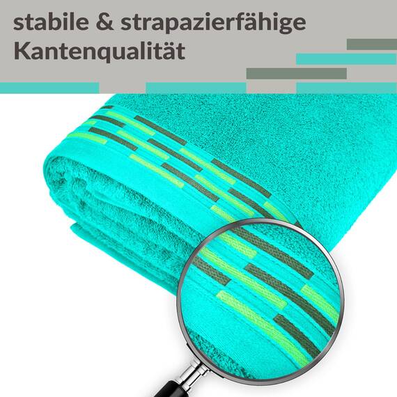 Lashuma 2er Frottee Handtücher Set 50x100 cm Türkis – Meer, Lugano weiche Baumwollhandtuch aus 100% Baumwolle