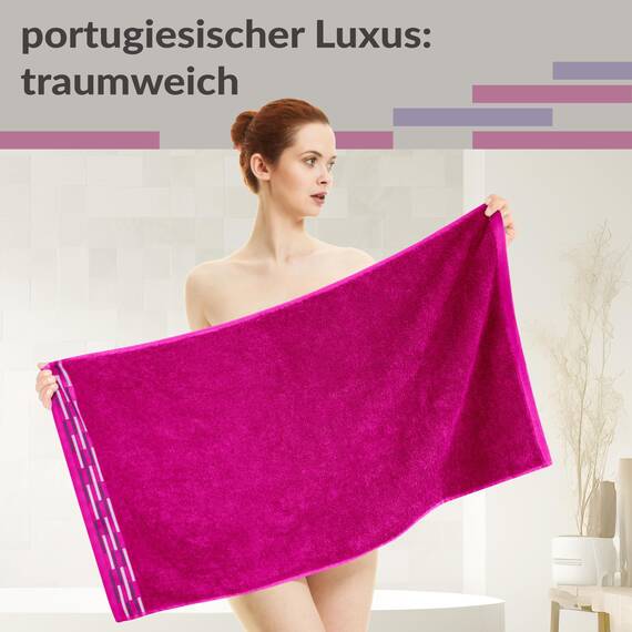 Lashuma 50x100 cm Handtücher Luxus Qualität, Lugano Frotteehandtücher 2er Set Purpur