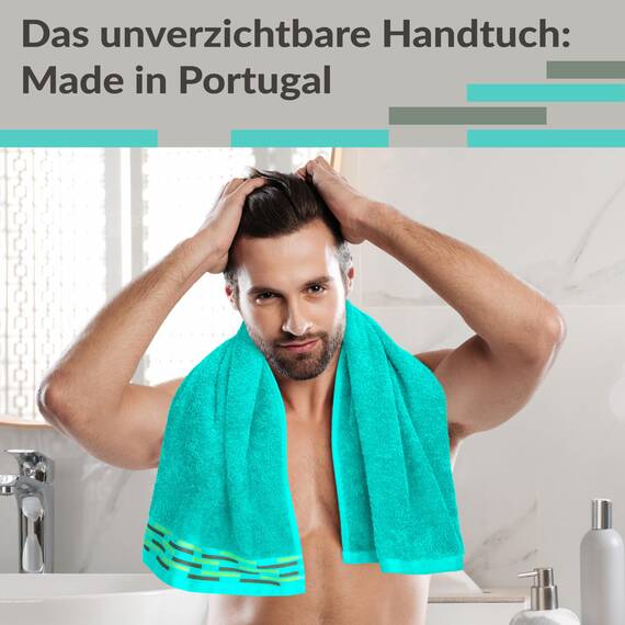 Lashuma 2er Frottee Handtücher Set 50x100 cm Türkis – Meer, Lugano weiche Baumwollhandtuch aus 100% Baumwolle