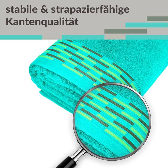 Lashuma 2er Set Duschtücher Türkis – Meer, Lugano weiche Wellness Badetücher 70x140 cm
