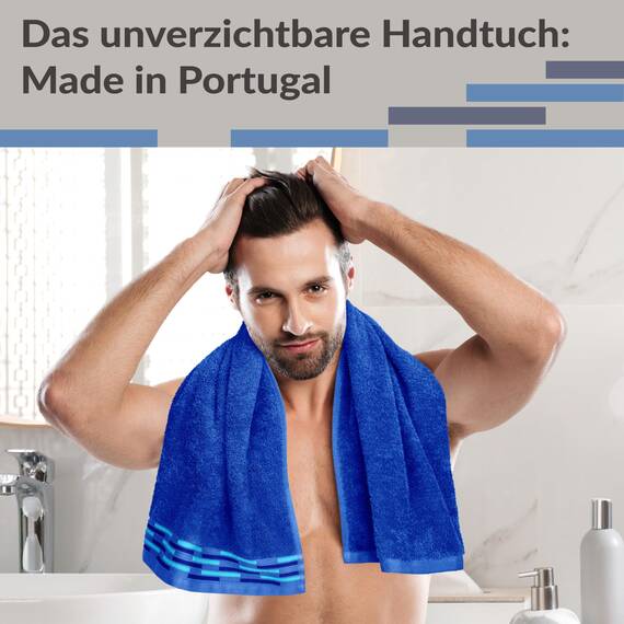 Lashuma Handtuch Set 50x100 cm Blau - Königsblau, Flauschige Lugano Handtücher für Badezimmer