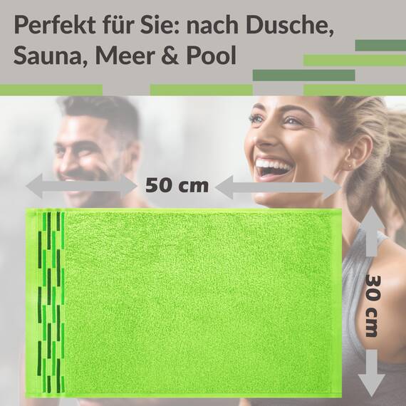 Lashuma Gästehandtücher Grün 30x50 cm, Lugano WC Handtuchset Gäste 4 Stück