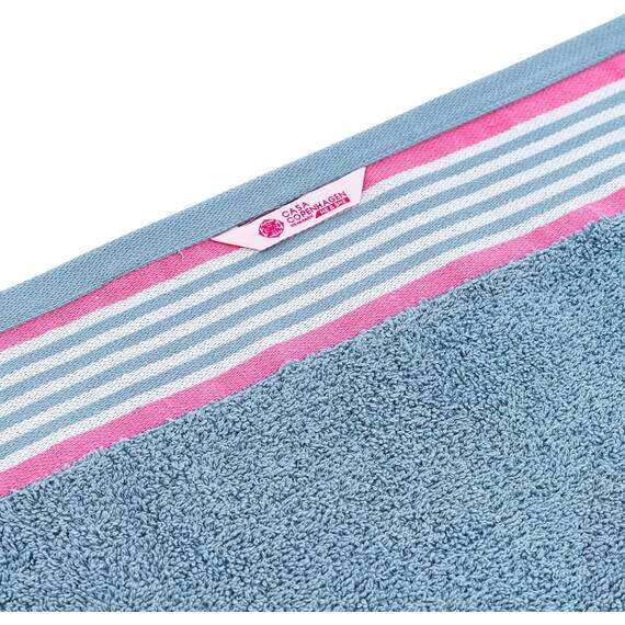 Casa Copenhagen He & She 6-teiliges Handtuchset, Staubblau - Rosa 550 g/m²2 Badetücher, 2 Handtücher, 2 Waschlappen, Entworfen in Dänemark Aus ägyptischer Baumwolle für Bad, Küche & Dusche