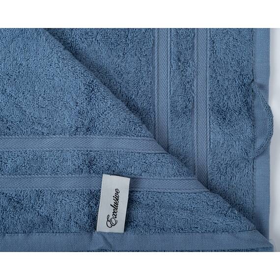 Müskaan® 14er Bambus Handtuch Set Rauchblau, 50% Baumwolle & 50% Bambus, 450g/m² – 2X Duschtuch 70x140cm, 4X Handtuch 50x100cm & 8X Gästetuch 50x30cm – Öko-Tex, Handtuchset Blau, 60°C waschbar