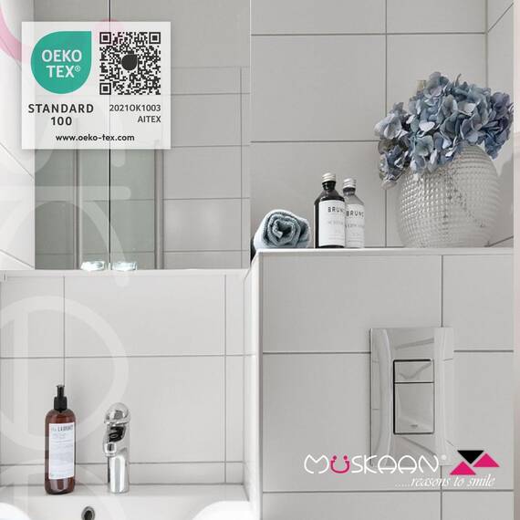 Müskaan® 4er Handtuch Set Silber, 100% Baumwolle, 50x100cm, 500g/m² – Öko-Tex, Frottee Handtücher Set Baumwolle, Handtucherset 50x100cm, Handtuchset Silber für Bad, 60°C waschbar, Frotteetücher