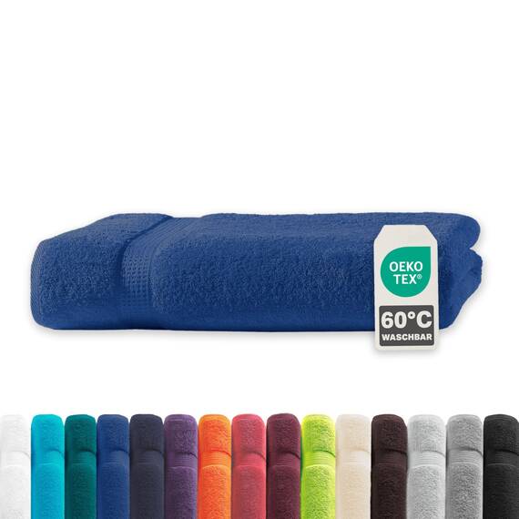 Müskaan® Handtuch Royalblau, 100% Baumwolle, 100x150cm, 500g/m² – Öko-Tex, Frottee Badehandtuch Baumwolle, Duschtuch 100x150cm, Großes Handtuch Blau für Bad, 60°C waschbar, Frotteetücher
