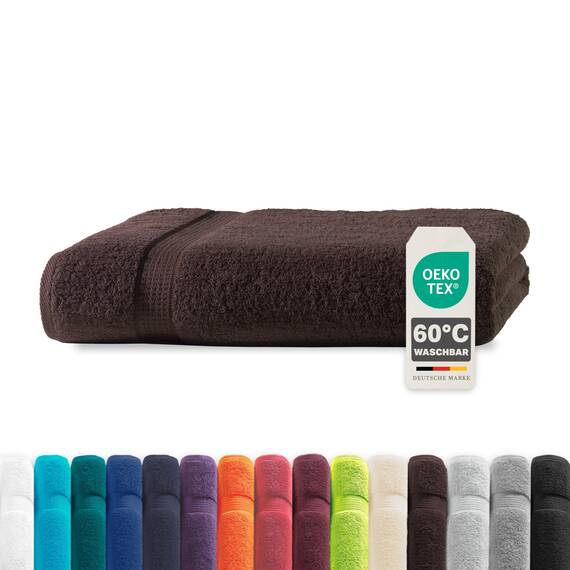 Müskaan® Handtuch Braun, 100% Baumwolle, 100x150cm, 500g/m² – Öko-Tex, Frottee Badehandtuch Baumwolle, Duschtuch 100x150cm, Großes Handtuch Braun für Bad, 60°C waschbar, Frotteetücher