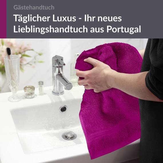 Lashuma Gästetuch weich 30x50, Badezimmer Handtuch Lila - Orchidee, Linz Händehandtuch Küche