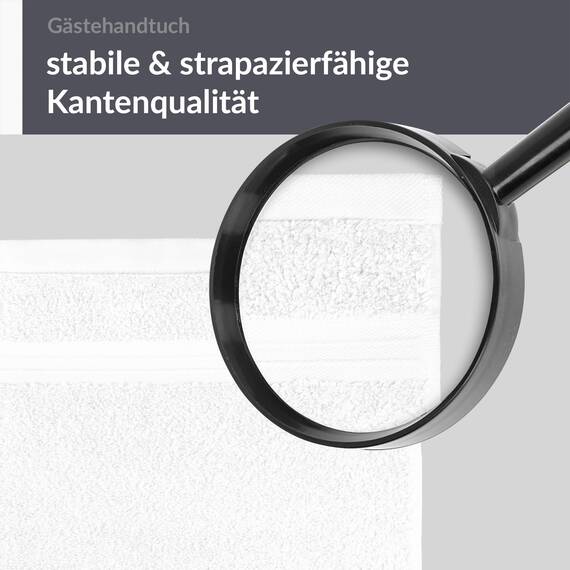 Lashuma kleines Handtuch Gäste WC, Linz Händehandtuch 30x50 cm weiß