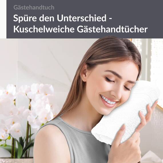 Lashuma kleines Handtuch Gäste WC, Linz Händehandtuch 30x50 cm weiß