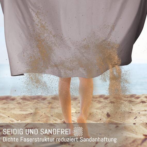 Jokisa Mikrofaser Handtuch 2er Set, 180X90cm Strandtuch Mikrofaser + 80X40cm Sporthandtuch, Schnelltrocknendes & Sandfrei Handtücher für Outdoor Sauna Strand Trekking (Hellgrau)