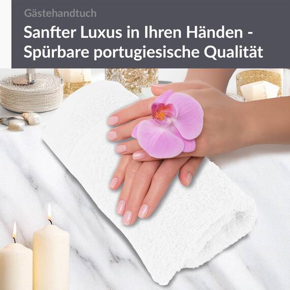 Lashuma kleines Handtuch Gäste WC, Linz Händehandtuch 30x50 cm weiß