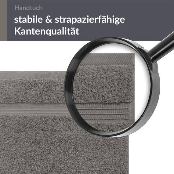 Lashuma Herren Handtuch Grau - Dunkel, Linz Frottierhandtuch 50x100 cm 100% aus Baumwolle
