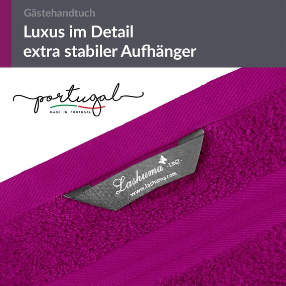 Lashuma Gästetuch weich 30x50, Badezimmer Handtuch Lila - Orchidee, Linz Händehandtuch Küche