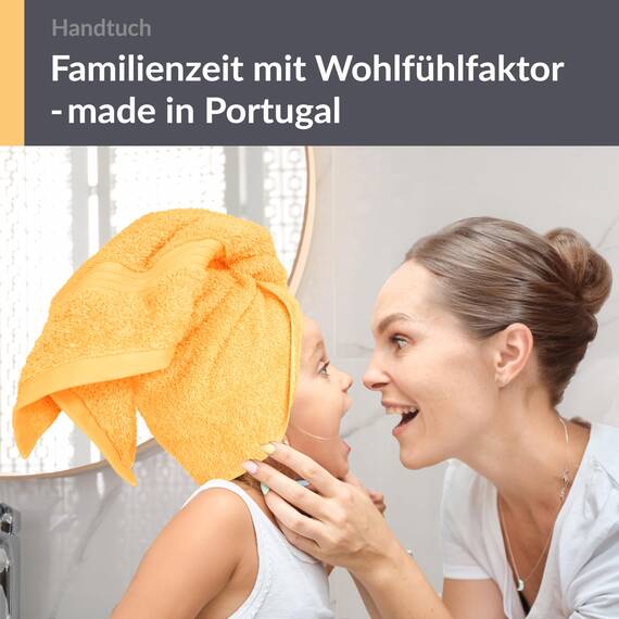 Lashuma Damen Frotteehandtuch 50x100 cm Gelb - Aprikose, Linz Frottee Gesicht Baumwolltuch