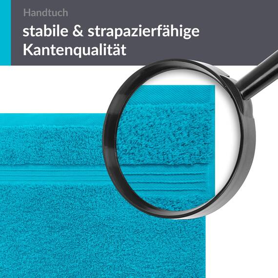 Lashuma Kinderhandtuch Blau - Aquamarin, Linz Handtuch Baumwolle 50x100 cm