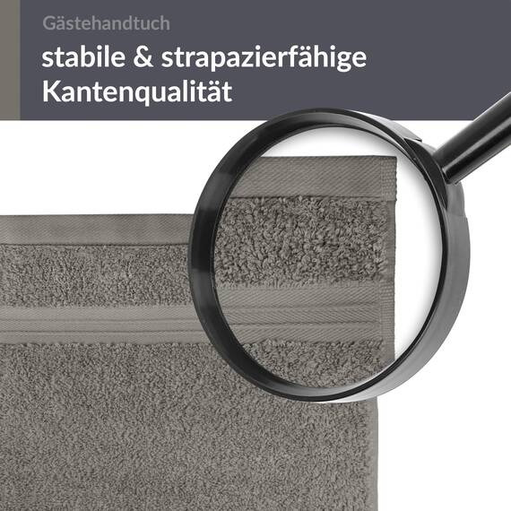 Lashuma Weiches Gästehandtuch Grau - Dunkel, kleines Handtuch 30x50 cm, Linz Frotteetuch Bad