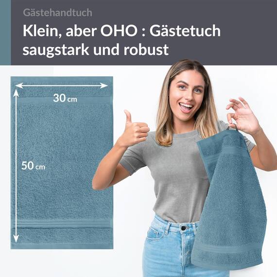 Lashuma Gästetuch 30x50 cm Blau - Tauben, Linz WC Frotteetuch klein