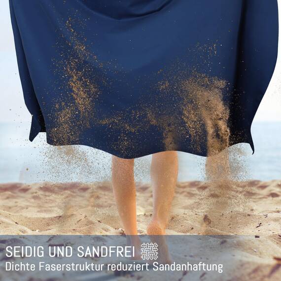 Jokisa Mikrofaser Handtuch 2er Set, 180X90cm Strandtuch Mikrofaser + 80X40cm Sporthandtuch, Schnelltrocknendes & Sandfrei Handtücher für Outdoor Sauna Strand Trekking (Marineblau)